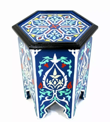 Moroccan Side Table Accent Corner End Piece Authentic Home Decor Blue Size 3